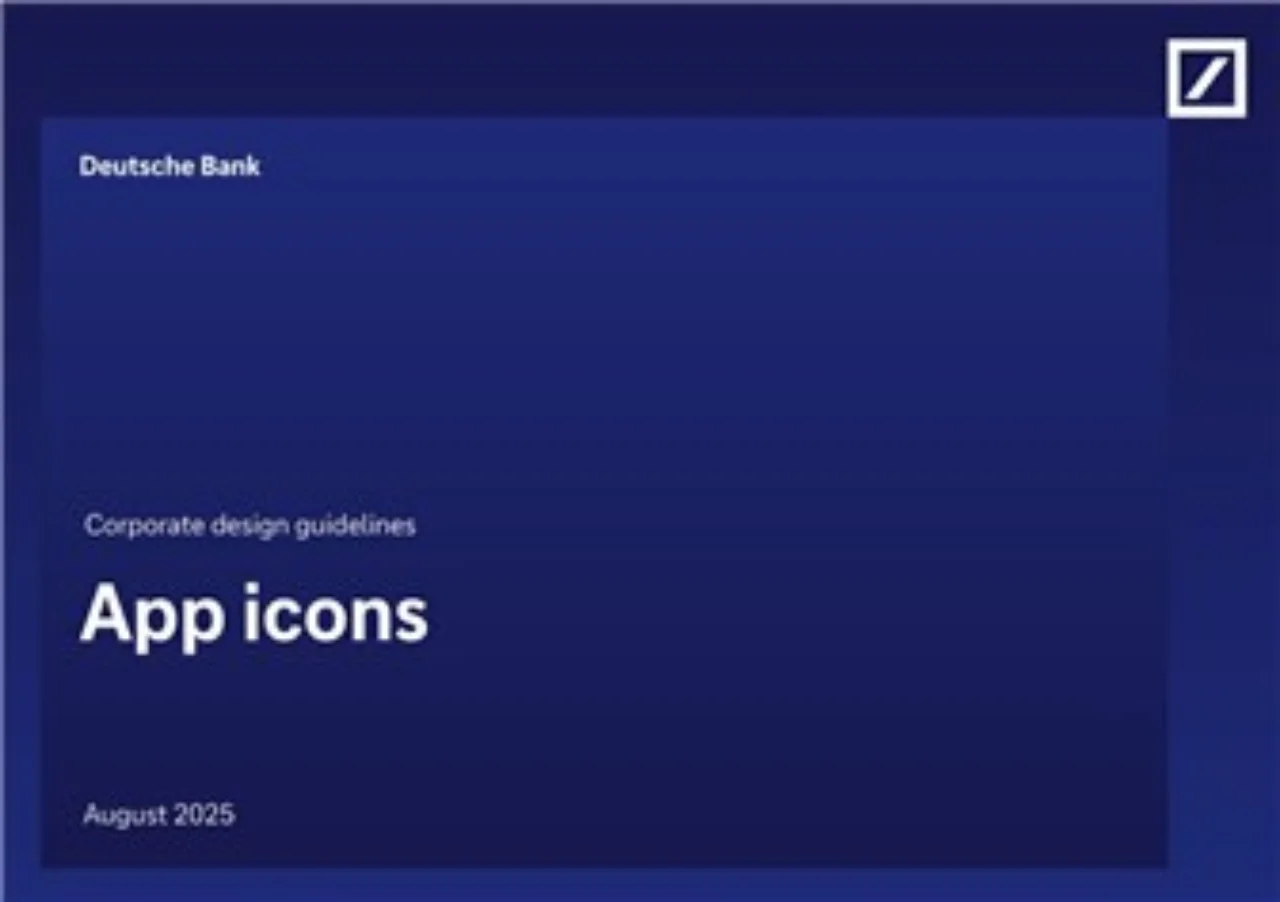 Deutsche Bank corporate design guidelines – App icons cover in deep blue